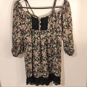 MIA MAX WOMENS XS OFF THE SHOULDER LONG SLEEVE LOOSE BLOUSE